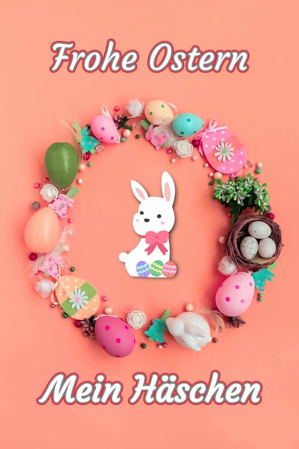 Romantisches Frohe Ostern-Bild